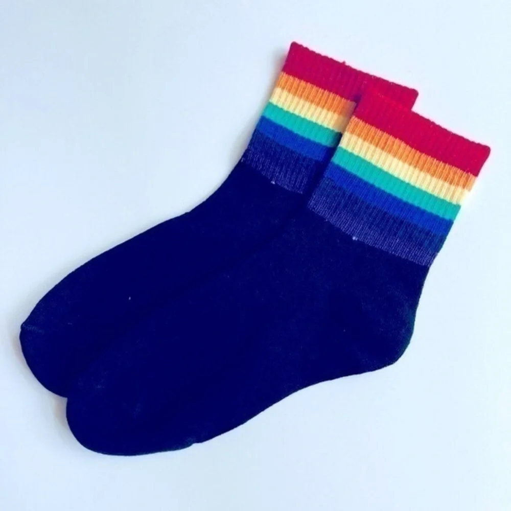 🍒 5/$25 🍒 PRIDE Rainbow Ankle Crew Socks #6